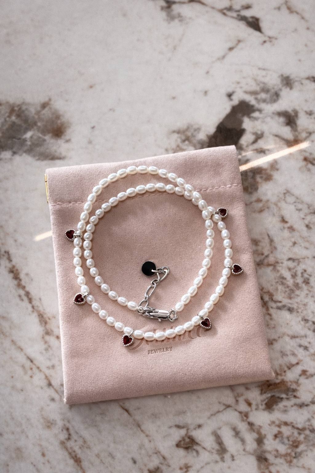 PEARL HEART MINI necklace